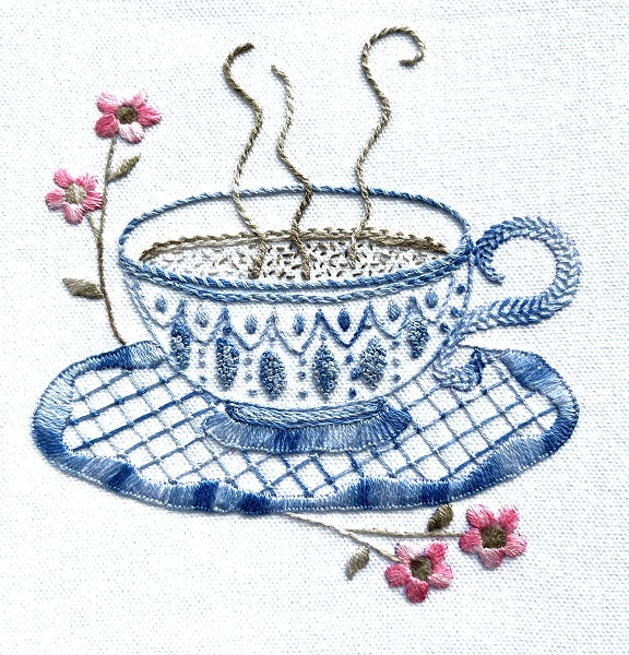 Tea Time Crewel Embroidery Project by Dizzy & Creative