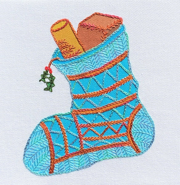 Christmas Stocking Embroidery Kit - in Two Stitch Steps by Dizzy & Creative