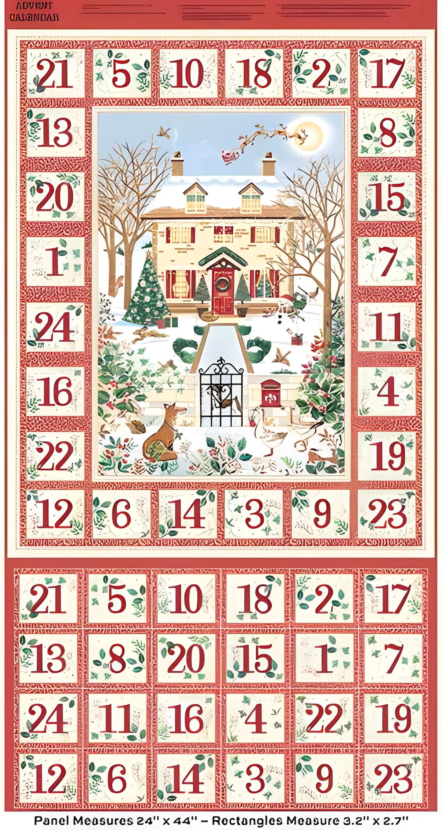 Country Christmas Advent Calendar ALL YOU NEED Fabric Pack - by Makower