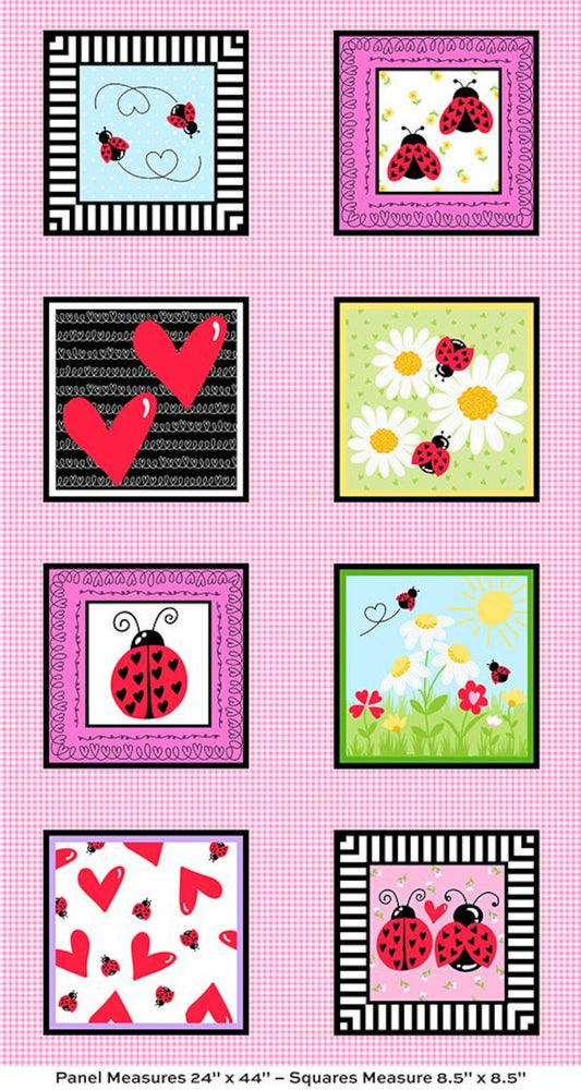 Little Ladies Promise Panel Blossom Cotton Quilt Fabric by Makower - A-10499-E