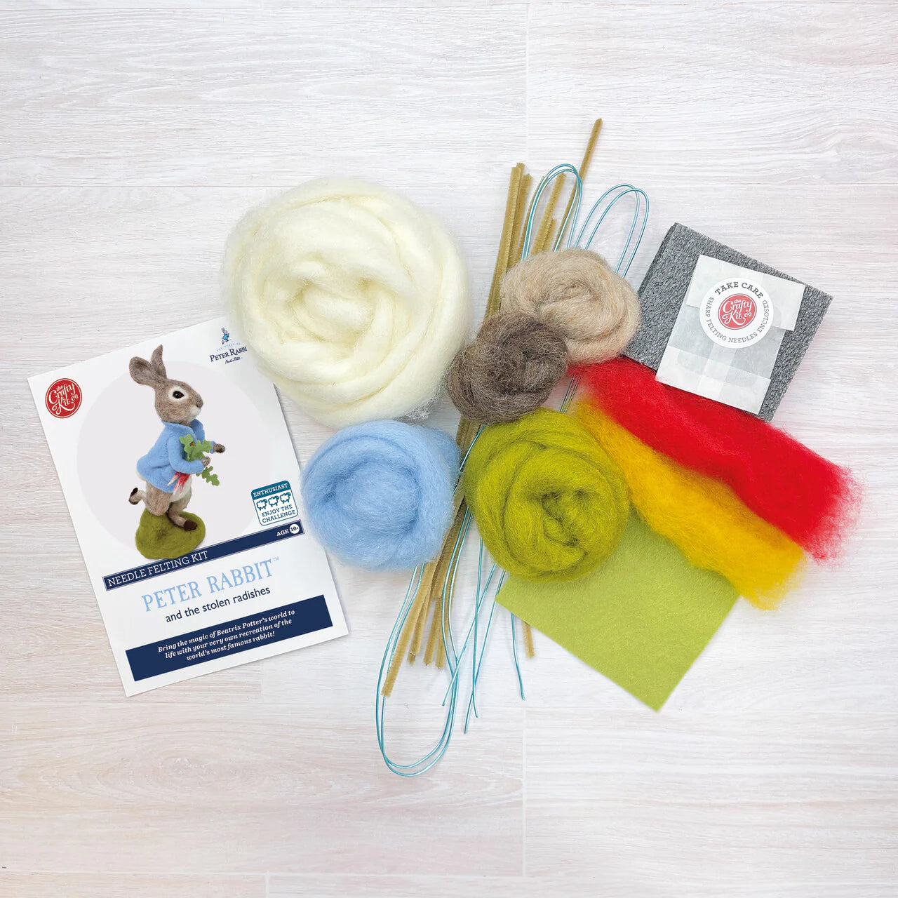 Peter Rabbit and the stolen radishes Needle Felting Kit from The Crafty Kit Company
