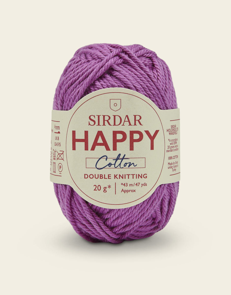 Sirdar Happy Cotton DK - 100% Cotton DK Yarn In A Mini 20g ball