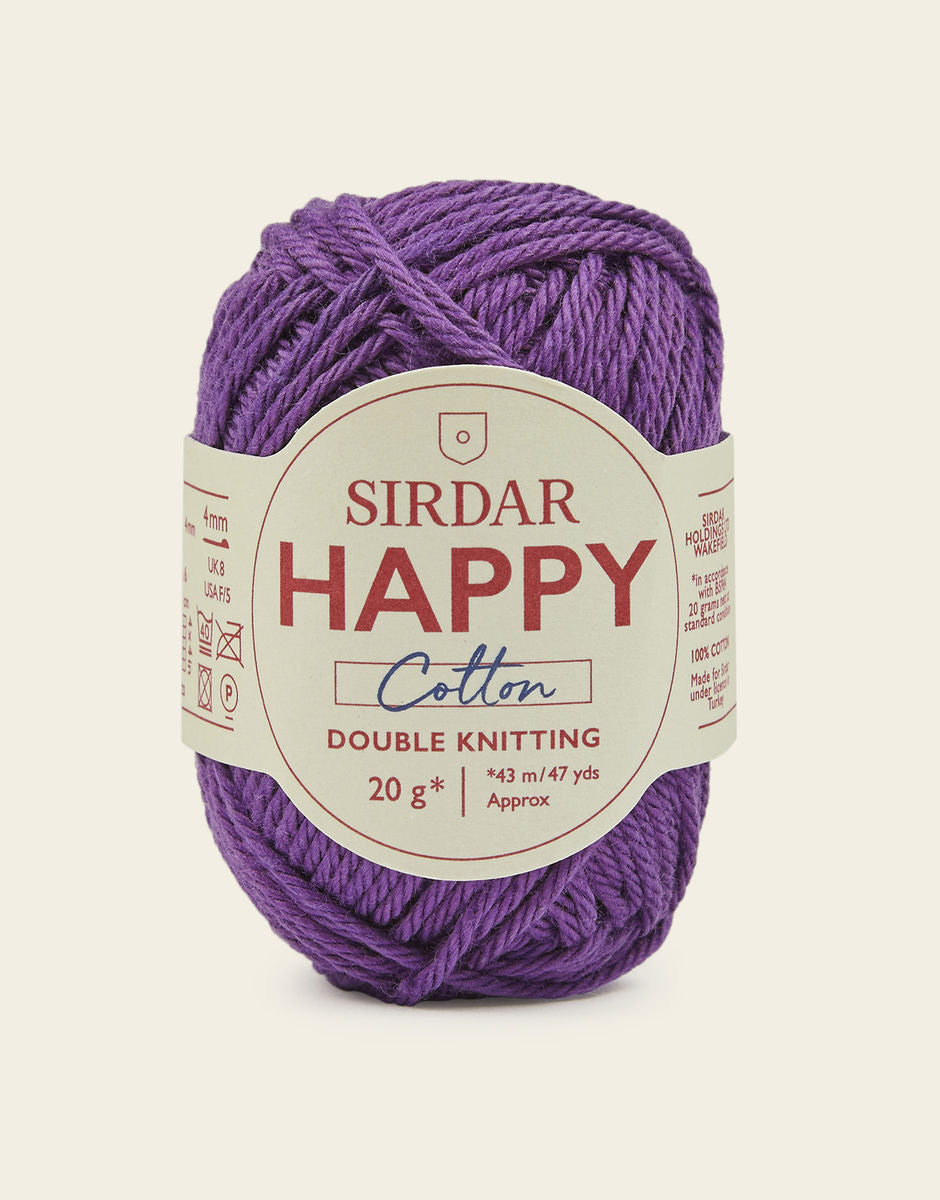 Sirdar Happy Cotton DK - 100% Cotton DK Yarn In A Mini 20g ball