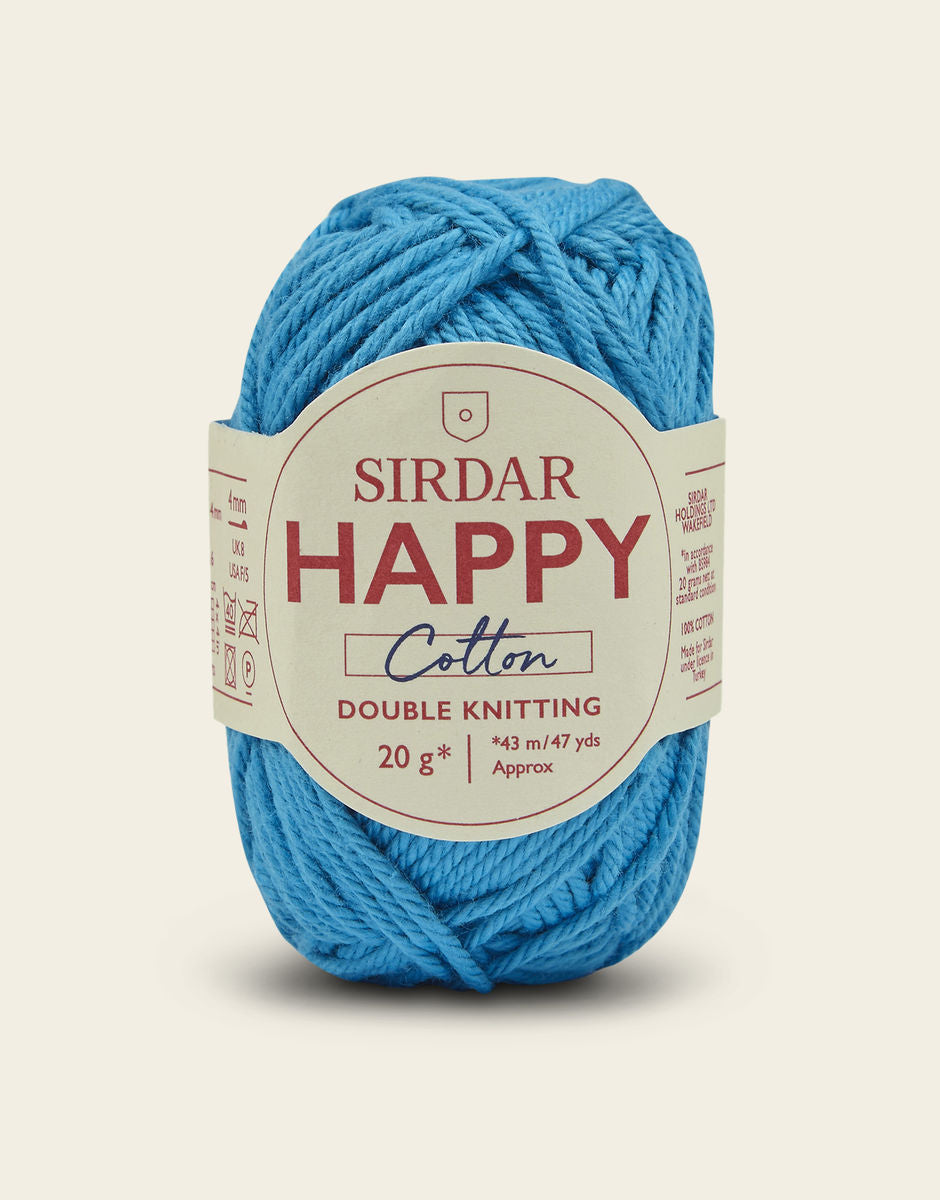 Sirdar Happy Cotton DK - 100% Cotton DK Yarn In A Mini 20g ball
