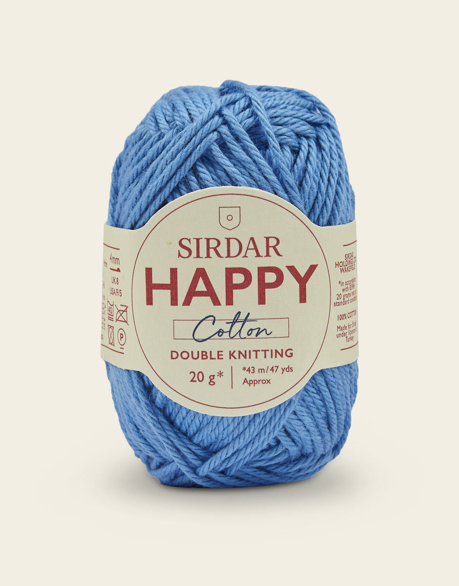 Sirdar Happy Cotton DK - 100% Cotton DK Yarn In A Mini 20g ball
