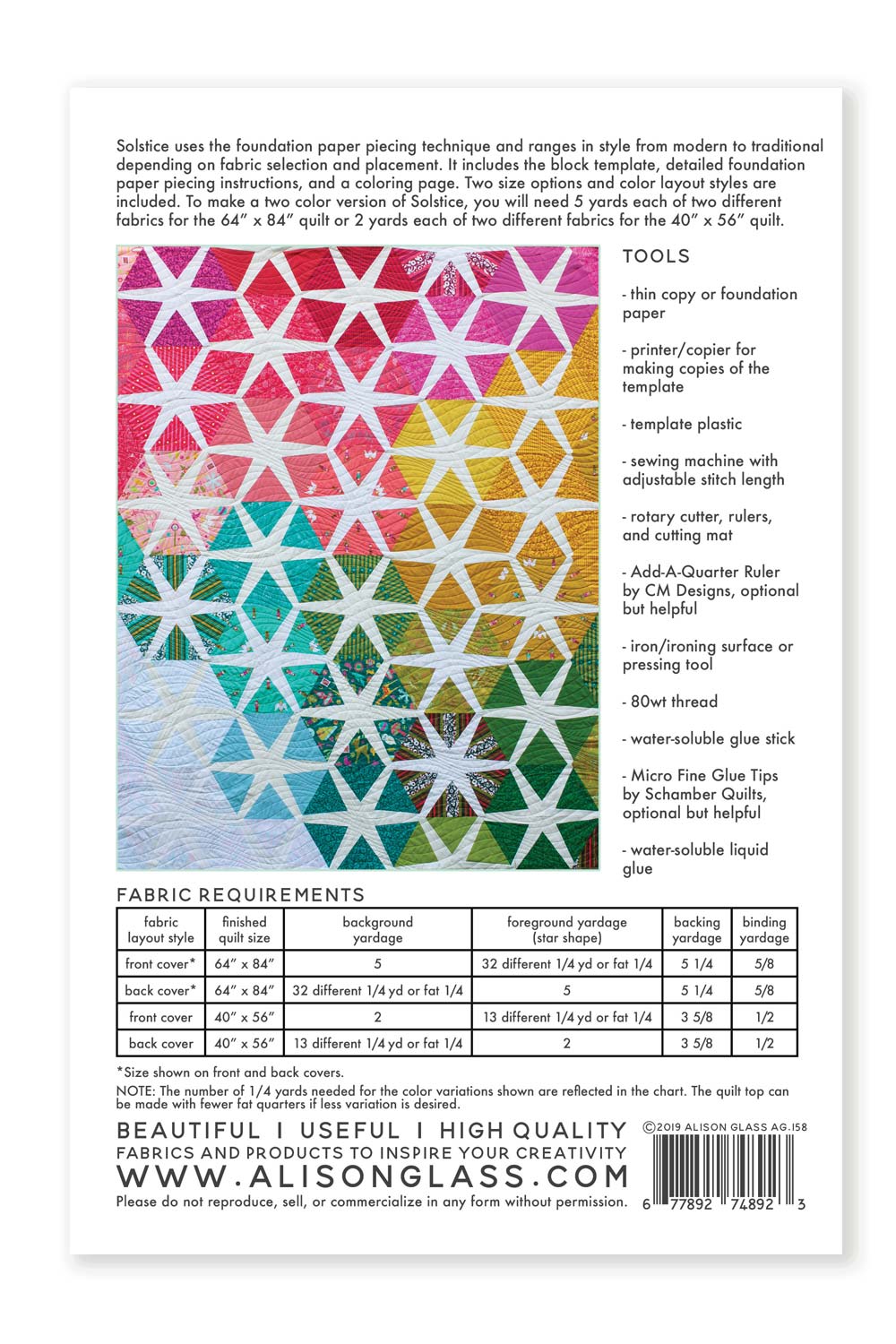 Solstice Quilt Pattern by Alison Glass