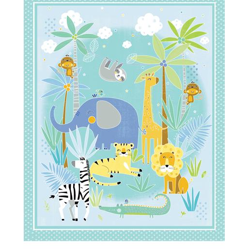 Sweet Safari - Children's Cot Panel / Quilt Panel