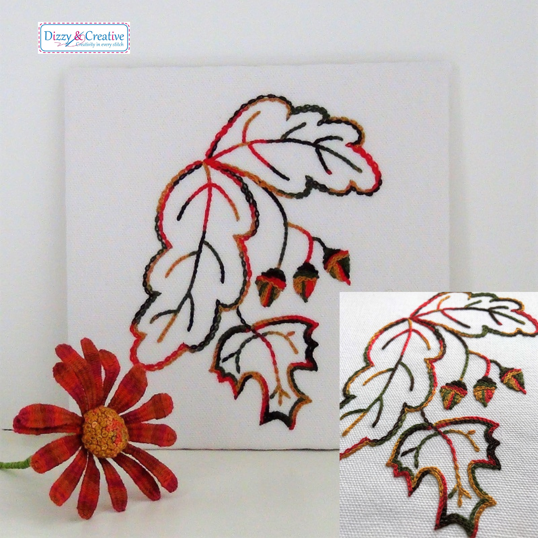 Autumn Acorn - Two Stitch Embroidery Kit