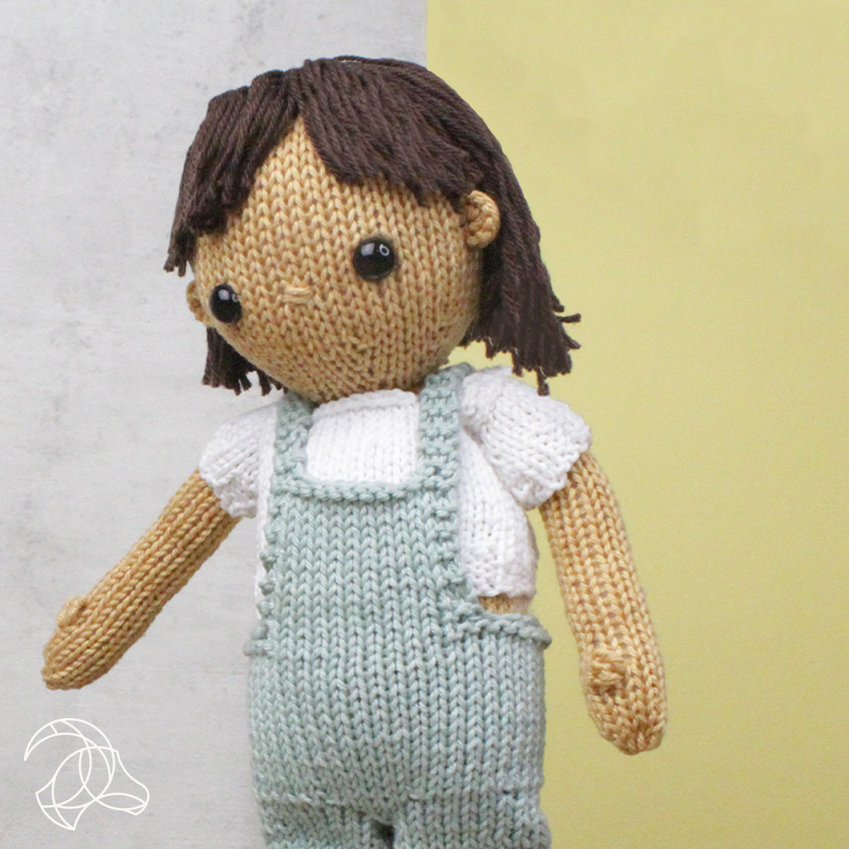 Little Girl Dolly in her Dungarees - Knitting Kit