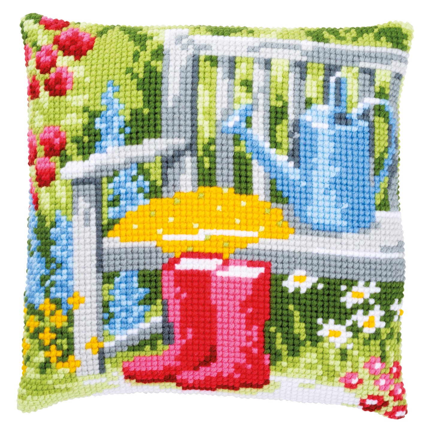 My Garden Large Holed Cross Stitch Cushion Kit by Vervaco