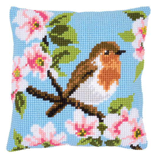 Robin Red Breast - Large Holed Cushion Kit by Vervaco ***SALE***