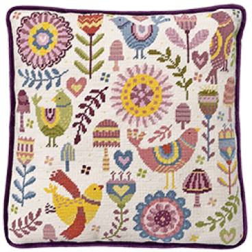 Feathered Friends - Beautiful Tapestry Cushion Kit by Bothy Threads TST3