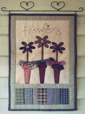 Flower Pot Quilted Wall Hanging Pattern