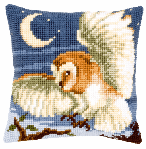 Barn Owl - Large Holed Cross Stitch Cushion Kit by Vervaco